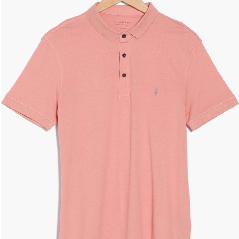 All Saints Men's Polo in Orchid Pink